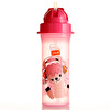 Renga Patterned PP Water Bottle With Straw Pink 300ml