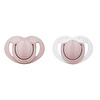 Powder Pink Desenli 2'li Silikon Ortodontik Yalancı Emzik 6 Ay + (Kutulu)