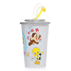 Renga Patterned PP Cup with Straw Blue 210ml