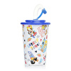 Renga Patterned PP Cup with Straw Blue 210ml