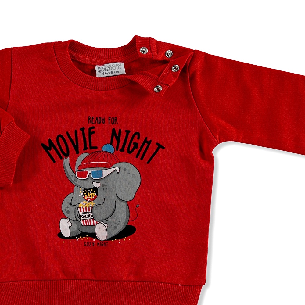 Hellobaby Basic Bebek Baskili Sweatshirt