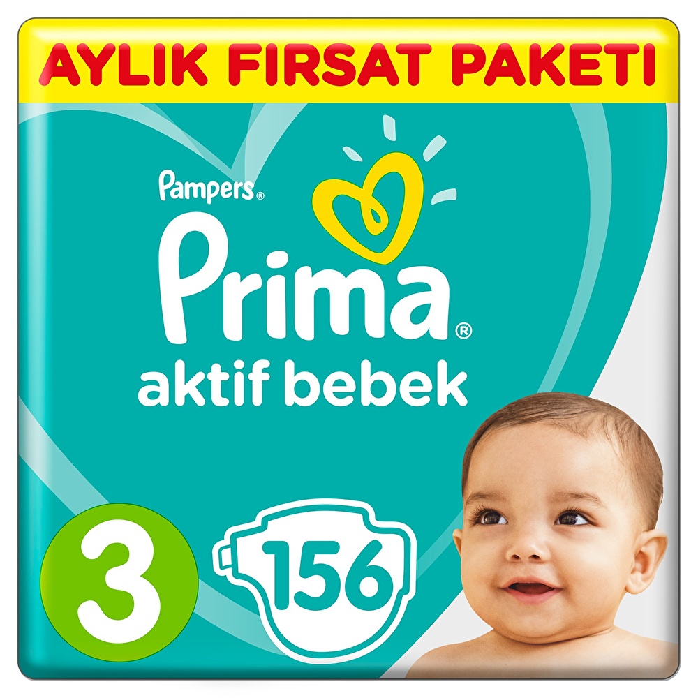 Prima Bebek Bezi Aktif Bebek 3 Beden Midi Aylık Fırsat Paketi 610 kg