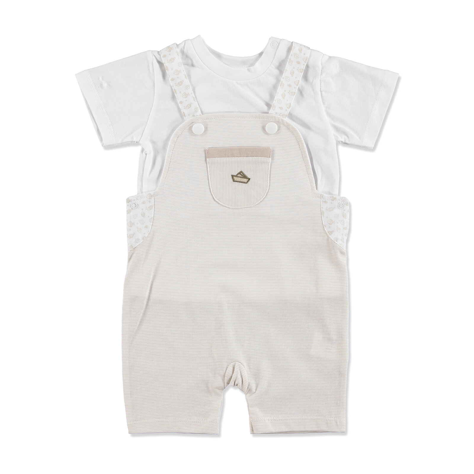 hellobaby yaz erkek bebek en iyi denizci salopet tshirt takim
