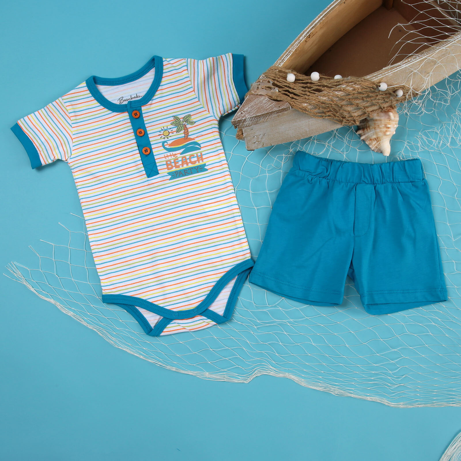 Bambaki Yaz Erkek Bebek Dinozor Adası Süprem Kısa Kol