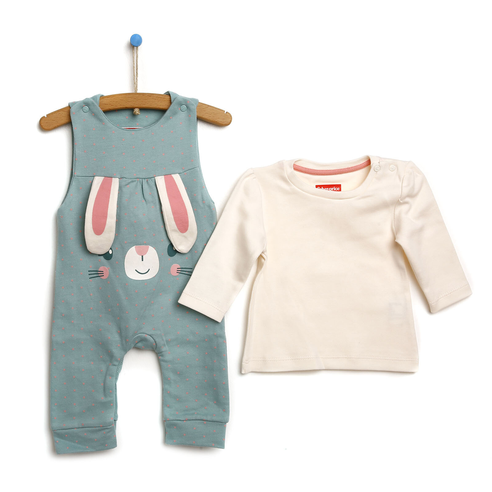 Fisher Price Bunny On The Moon Salopet Bebek Sweatshirt