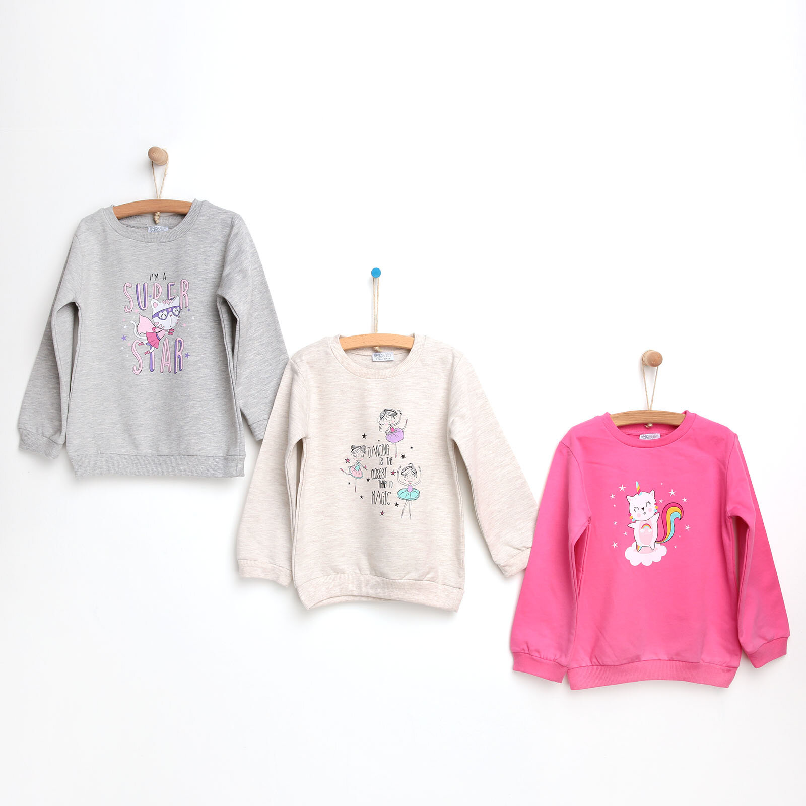 Hellobaby Basic 3 Piece Printed Sweatshirt Hellobaby Basic 3 Piece Printed Sweatshirt