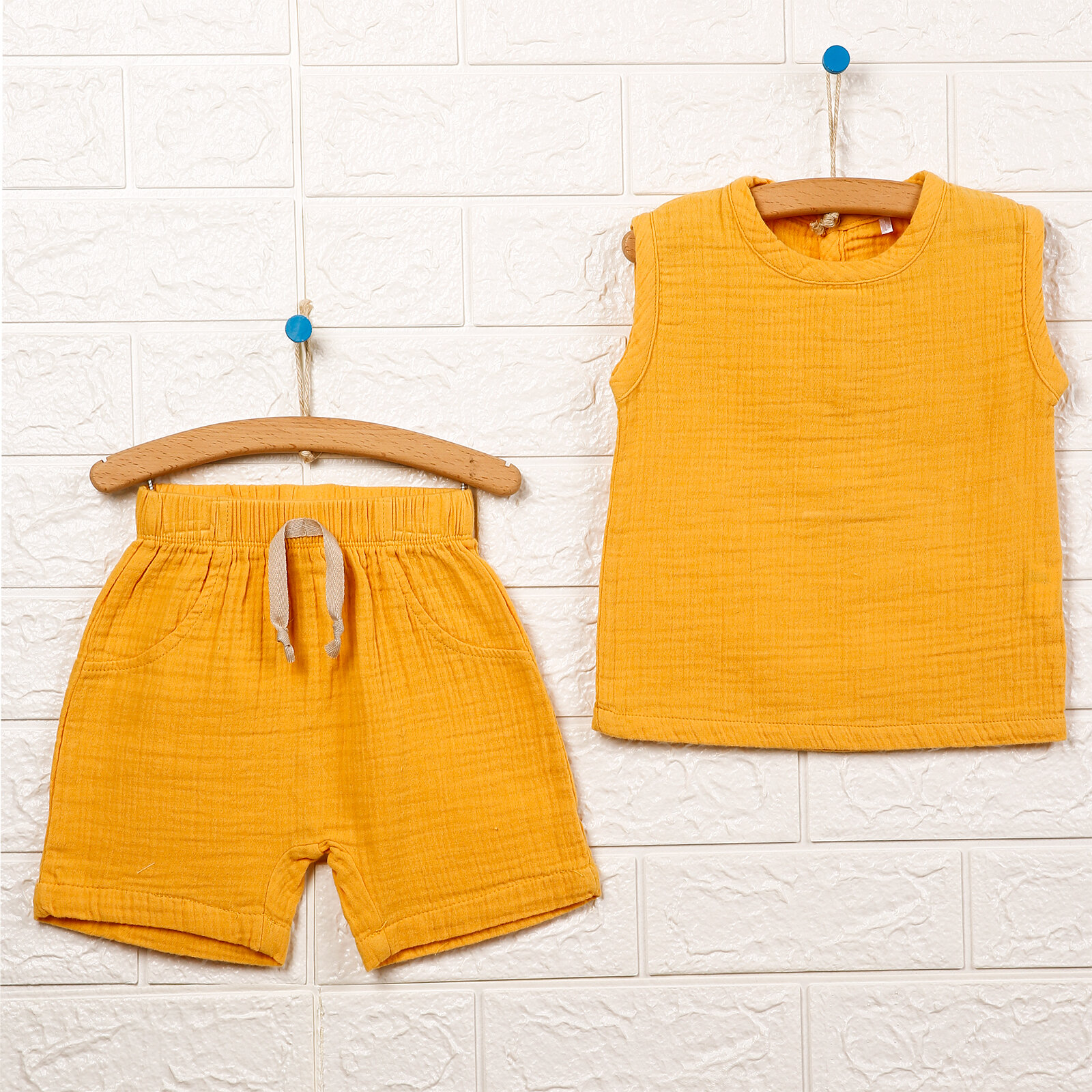 hellobaby basic muslin atlet tshirt sort 2li takim