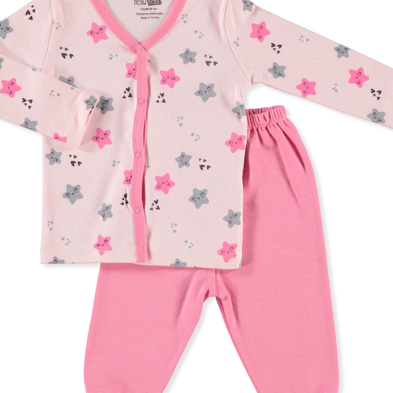 hellobaby basic kiz bebek citcitli pijama takimi ebebek