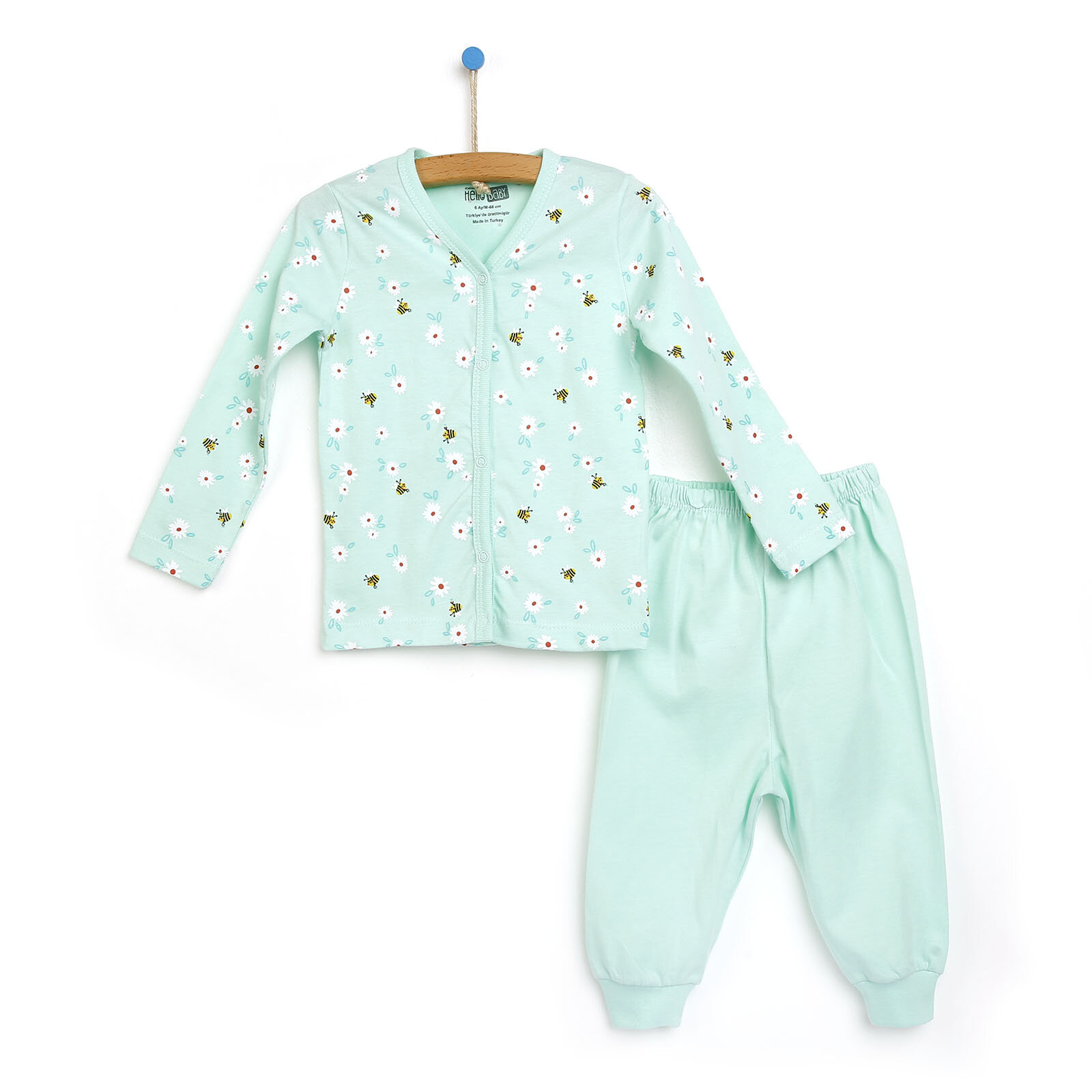 hellobaby basic kiz bebek baharlik citcitli pijama takimi ebebek