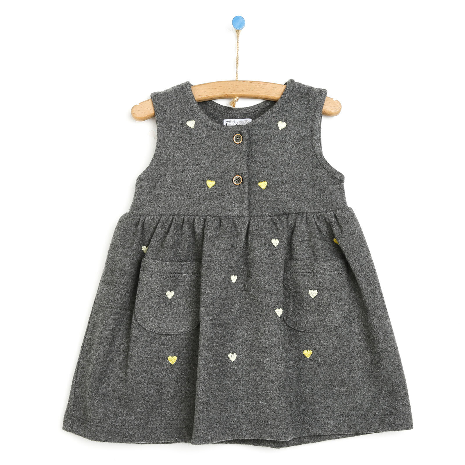 HelloBaby Basic Örme Nakışlı Elbise ebebek