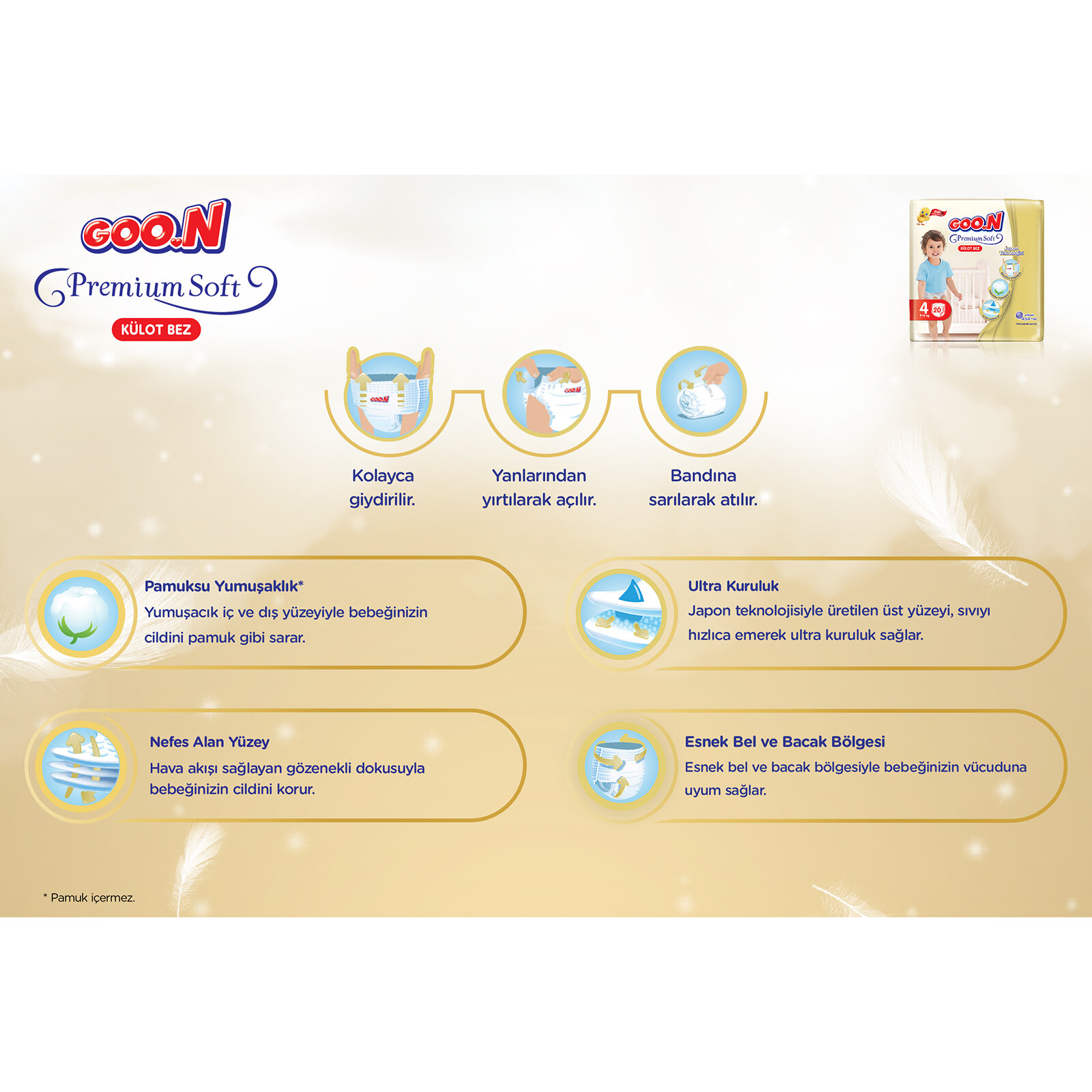 Goon Kulot Bez Premium Soft 6 Beden Super Jumbo Paket 30 Adet 15 25 Kg