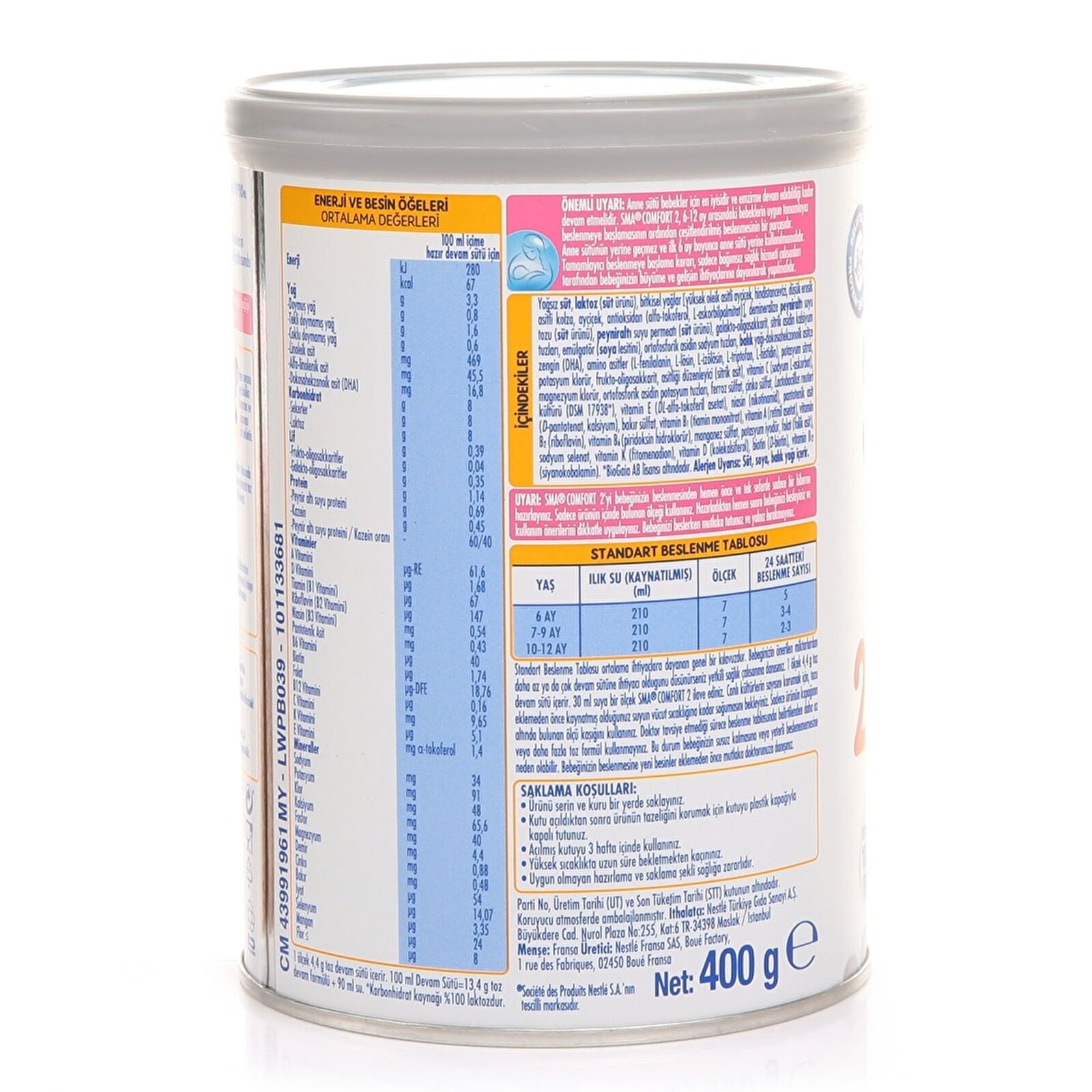 sma comfort 2 biberon mamasi 400 gr