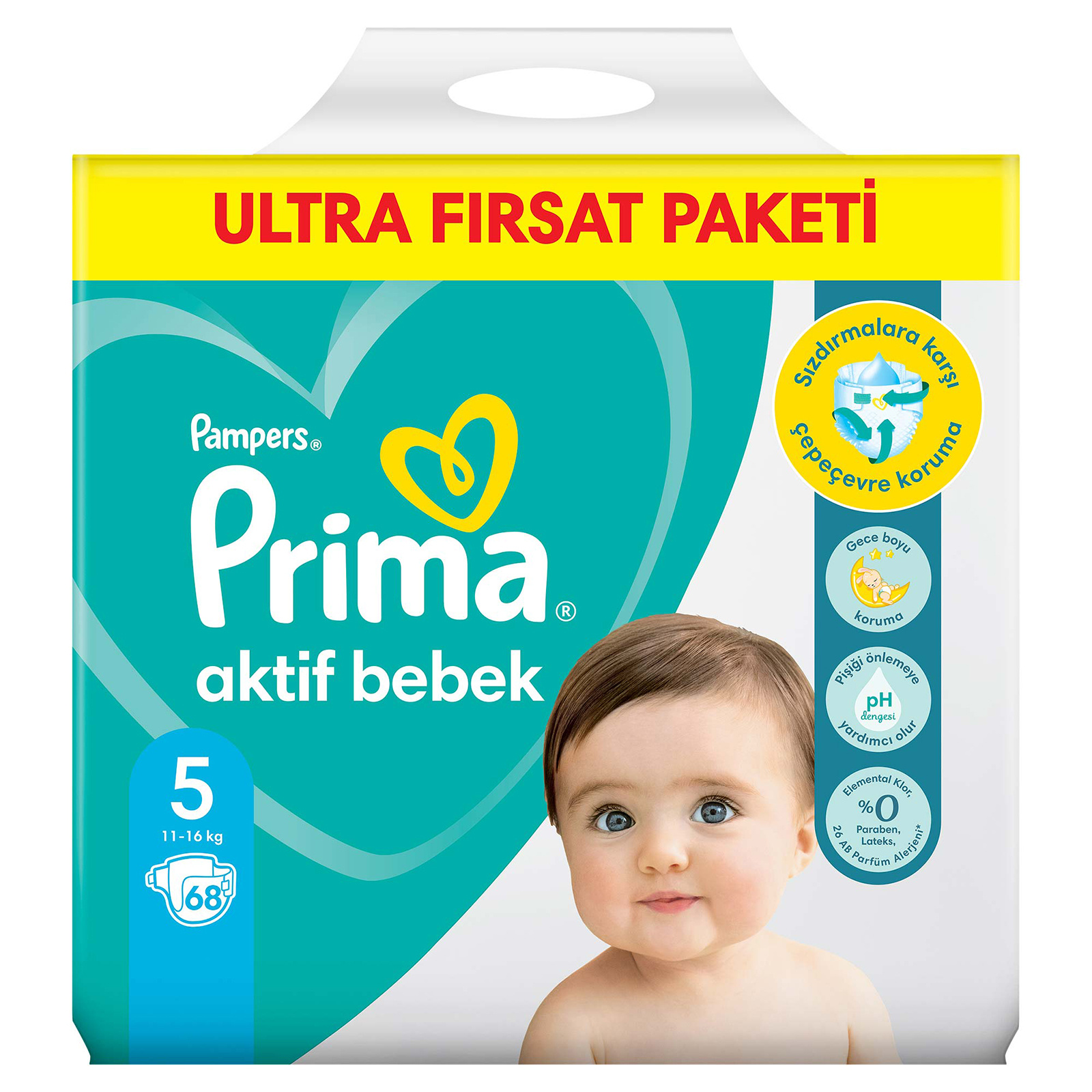 bağışlayıcı Üretim sağlamak  Prima Bebek Bezi Aktif Bebek 5 Beden Junior Ultra Fırsat Paketi 11-16 kg 68  Adet - ebebek