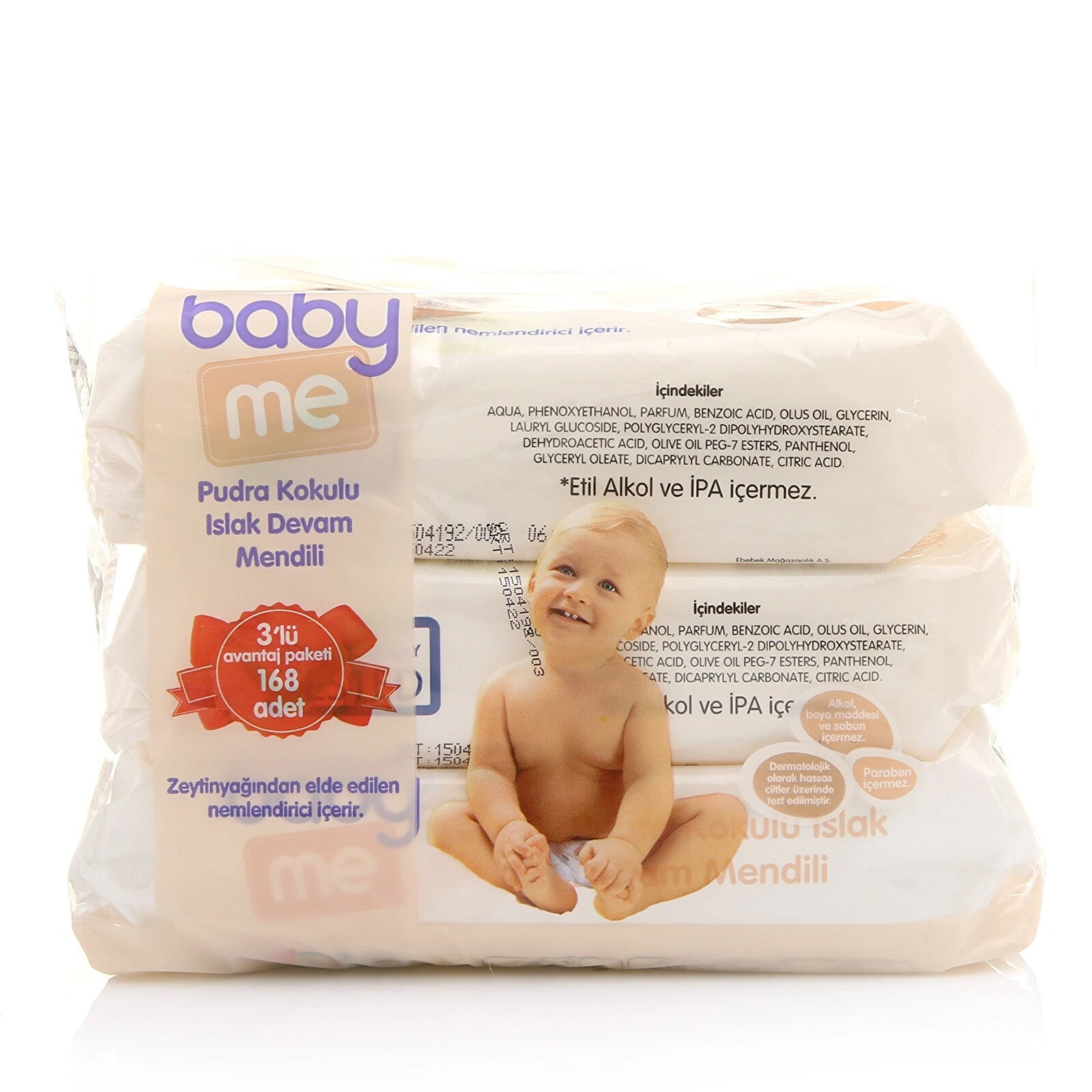 baby me Islak Devam Mendili Pudra Kokulu 3x56 adet