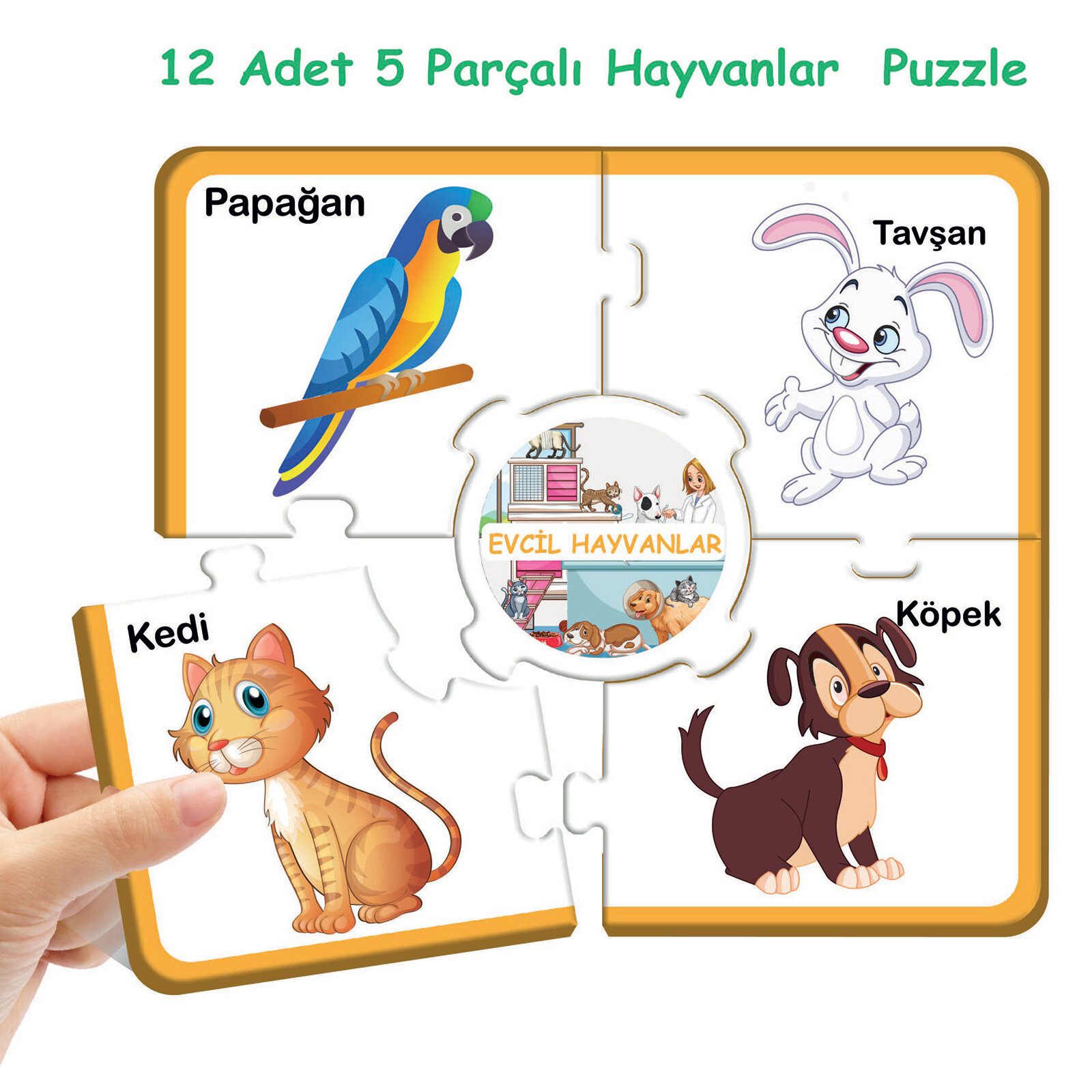 diy toy cark puzzle hayvanlar tasitlar