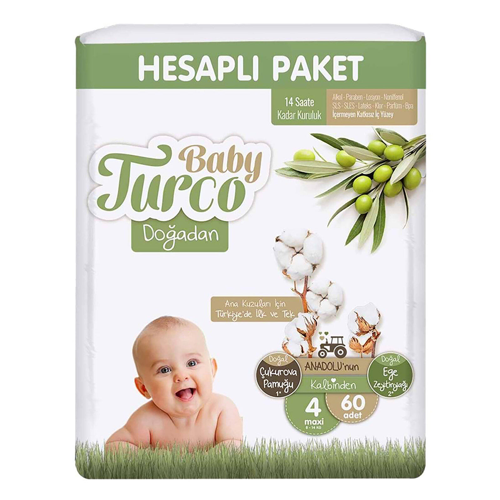 baby turco dogadan hesapli maxi 4 beden bebek bezi 60 adet ebebek