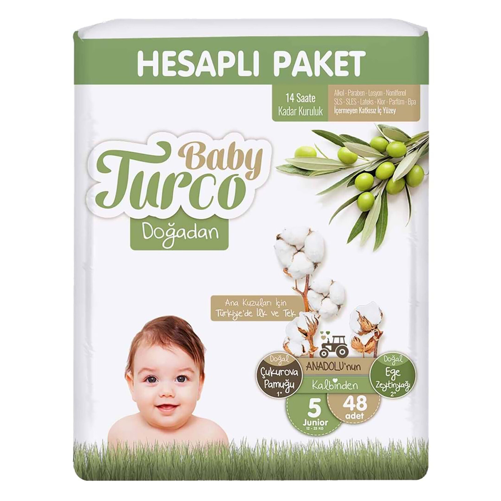 Baby Turco Dogadan Hesapli Junior 5 Beden Bebek Bezi 48 Adet Ebebek