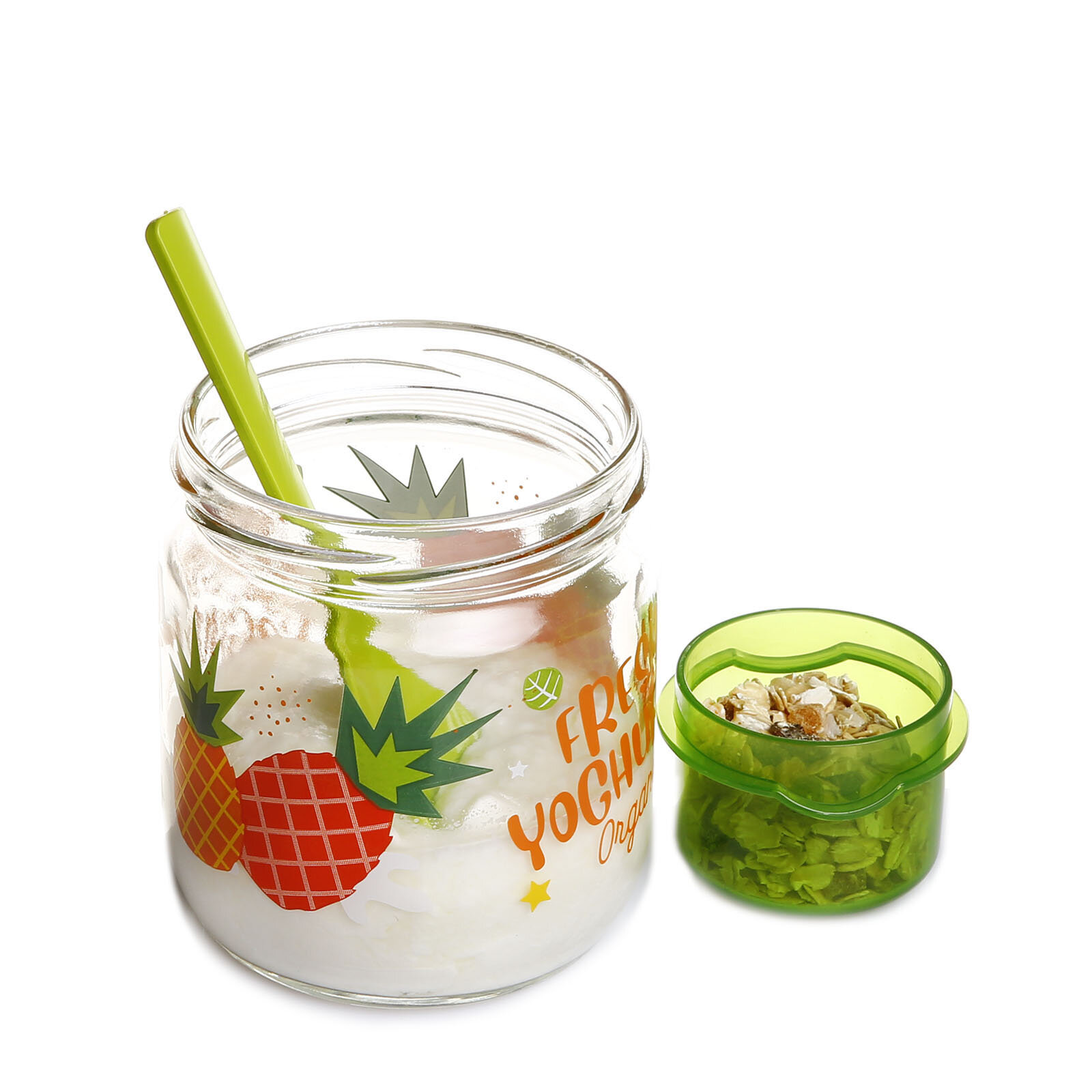 baby plus Desenli MeyveSalataYoğurt Saklama Kavanozu 425ml