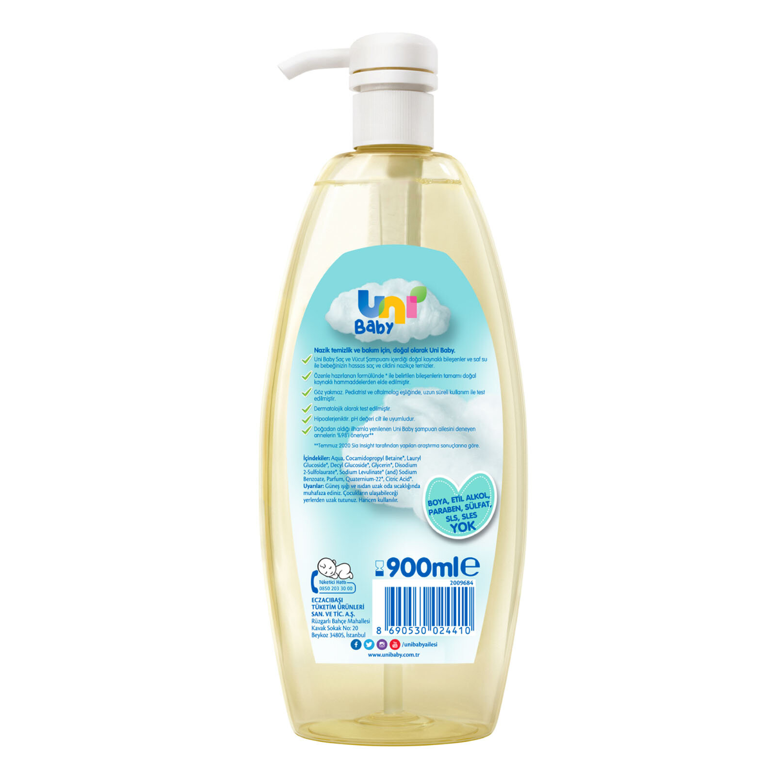 uni baby sampuan 900 ml ebebek