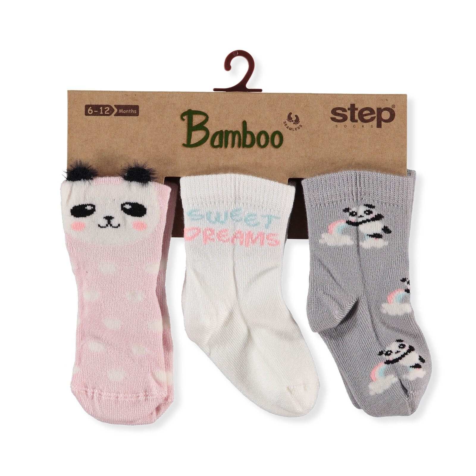 step corap step panda bambu corap