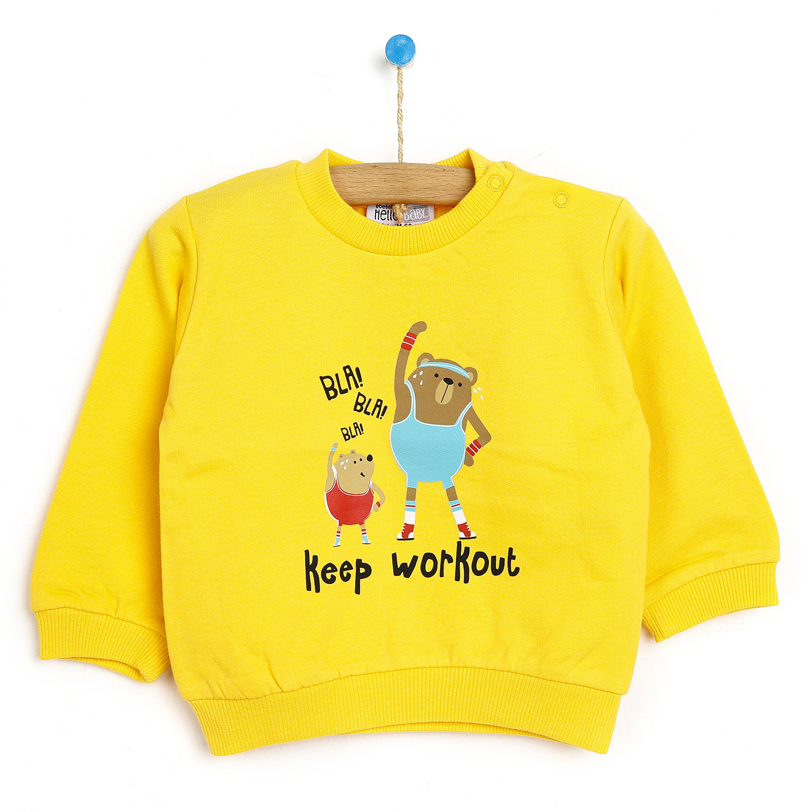 Basic Erkek Bebek Şardonlu İki İp Baskılı Sweatshirt
