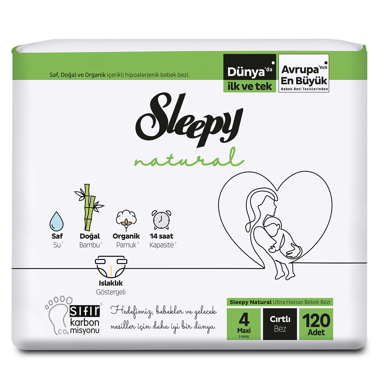 Sleepy Natural Maxi 4 Beden 4 Lu Jumbo Bebek Bezi 7 14 Kg 1 Adet Ebebek