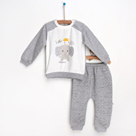 Fun Friends Baby Quilted + Velvet Tracksuit Set