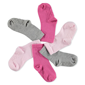 Plain 3-Piece Non-Slip Socks