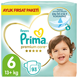 Bebek Bezi Premium Care 6 Beden Extra Large Aylık Fırsat Paketi 13-18 kg 93 Adet