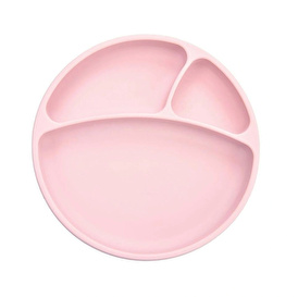 Oioi Vacuum Bottom Silicone Plate Pink