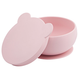 Oioi Silicone Bowl with Vacuum Lid - Pink