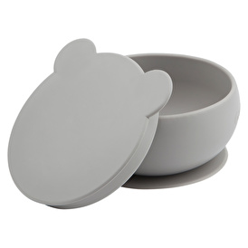 Oioi Silicone Bowl with Vacuum Lid - Gray