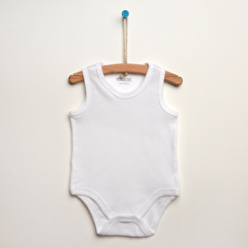 Baby Athlete Sleeveless Bodysuit - White