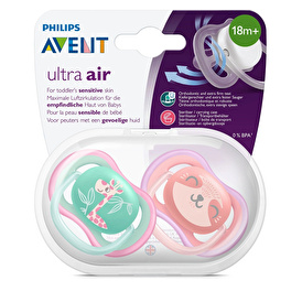 Ultra Air Baby Girl Pacifier 0-6 m 2 pcs