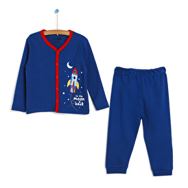 Basic Erkek Bebek Çıtçıtlı Pijama Takımı