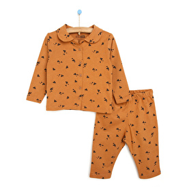 Basic Erkek Bebek Gömlek Yaka Pijama Takımı