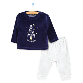 Basic Erkek Bebek  Kadife Pijama Takımı