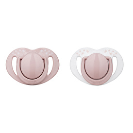 Powder Pink Patterned Silicone Orthodontic False Pacifier 12 Months + (Boxed)