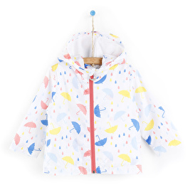 Basic Kız Bebek Şemsiye Desenli Yağmurluk