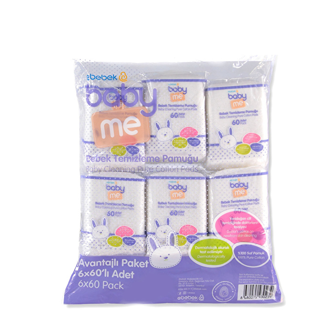 Baby Cleaning Pure Cotton Pads 6x60 pcs