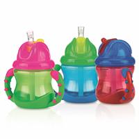 Assorted PP Training Cup with Straw and Handle 240 ml