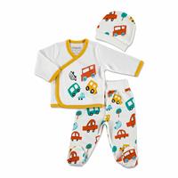 Vehicles Baby Snapsuit Hat Footed Pant 3 pcs Set
