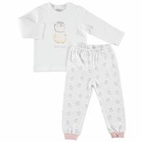 Kış Kız Bebek Bebek Penguen Tema 2li Pijama Takım