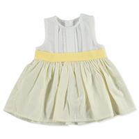 Summer Baby Girl Yellow Striped Crew-Neck Dress