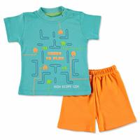Summer Baby Boy Tetris Game Printed Short Sleeve T-shirt Short Set